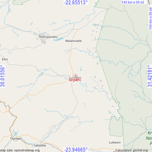 Giyani on map
