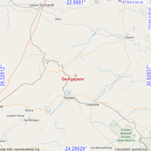 Ga-Kgapane on map