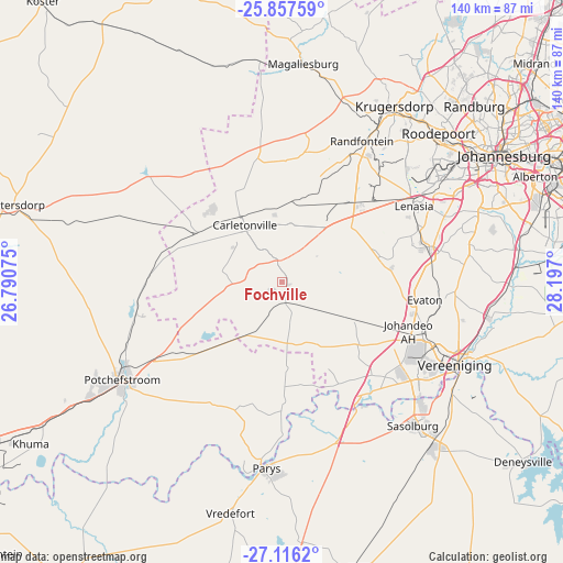 Fochville on map