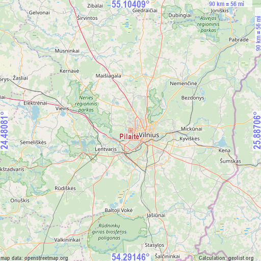 Pilaitė on map