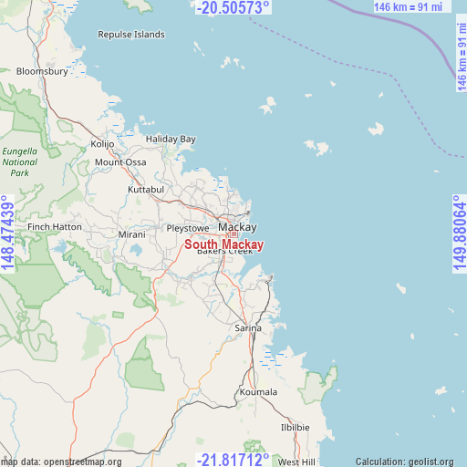 South Mackay on map