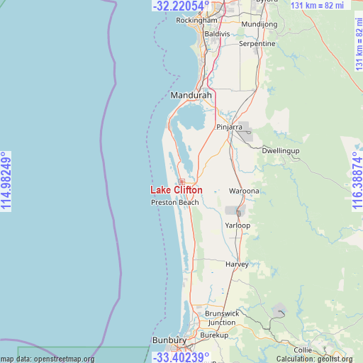 Lake Clifton on map