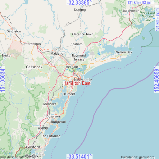Hamilton East on map