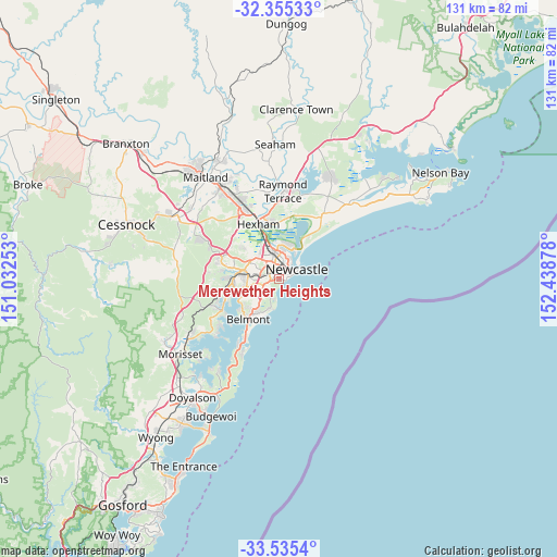 Merewether Heights on map