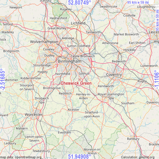 Cheswick Green on map