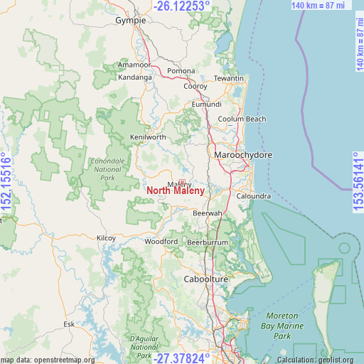 North Maleny on map