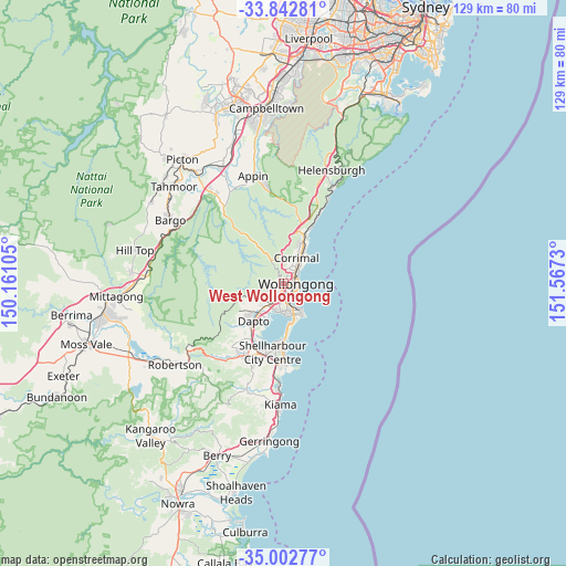 West Wollongong on map