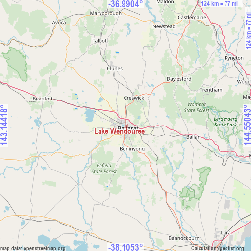Lake Wendouree on map