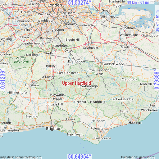Upper Hartfield on map
