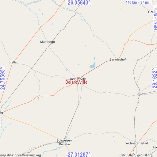 Delareyville on map