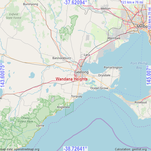 Wandana Heights on map