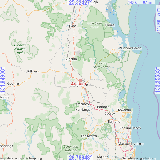 Araluen on map