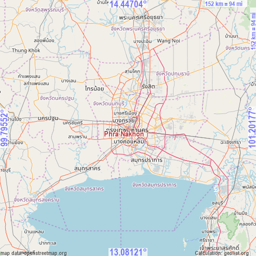 Phra Nakhon on map