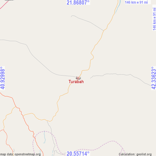 Turabah on map