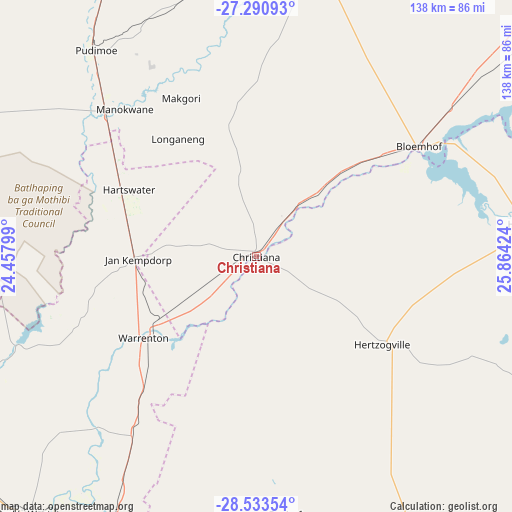 Christiana on map