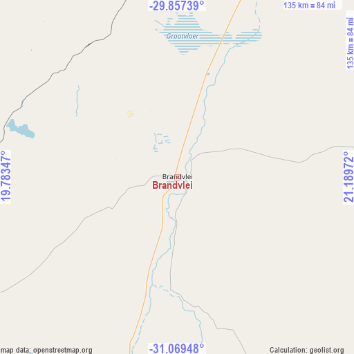 Brandvlei on map