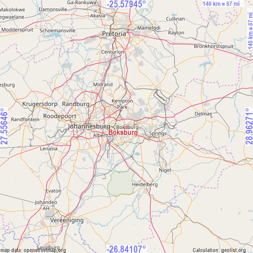 Boksburg on map