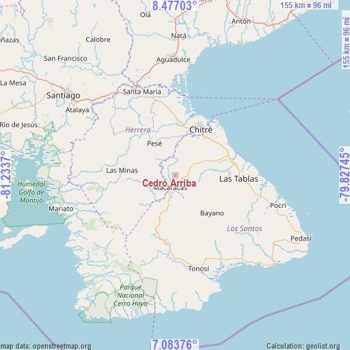 Cedro Arriba on map