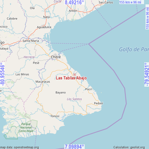 Las Tablas Abajo on map