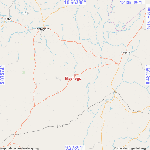 Mashegu on map