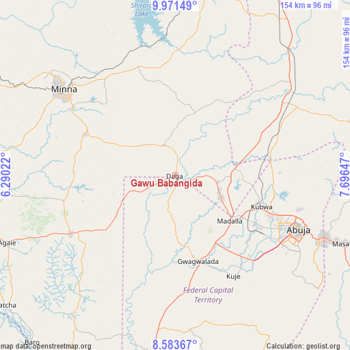 Gawu Babangida on map