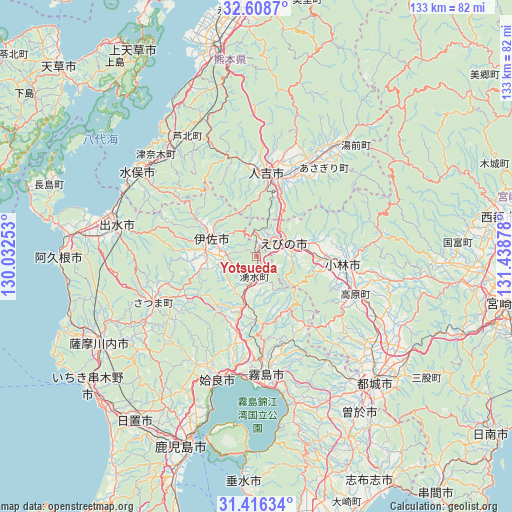 Yotsueda on map