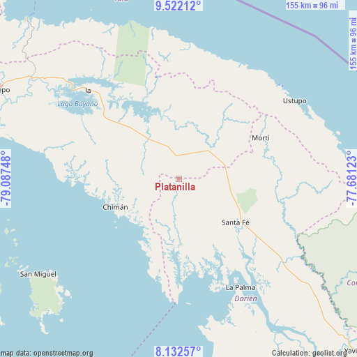 Platanilla on map