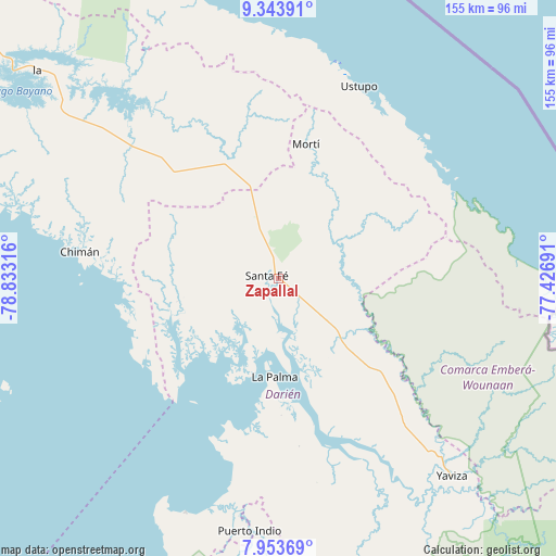 Zapallal on map