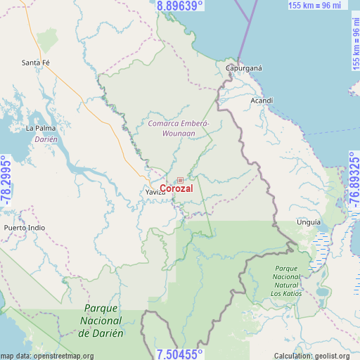 Corozal on map