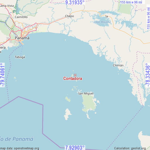 Contadora on map