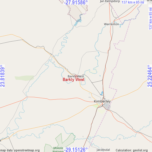 Barkly West on map