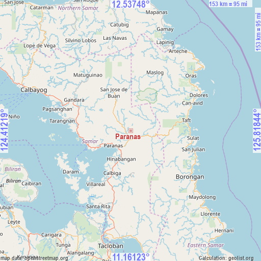 Paranas on map