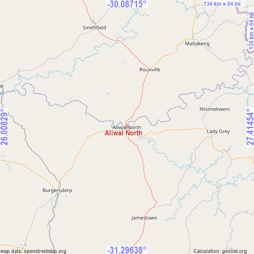 Aliwal North on map