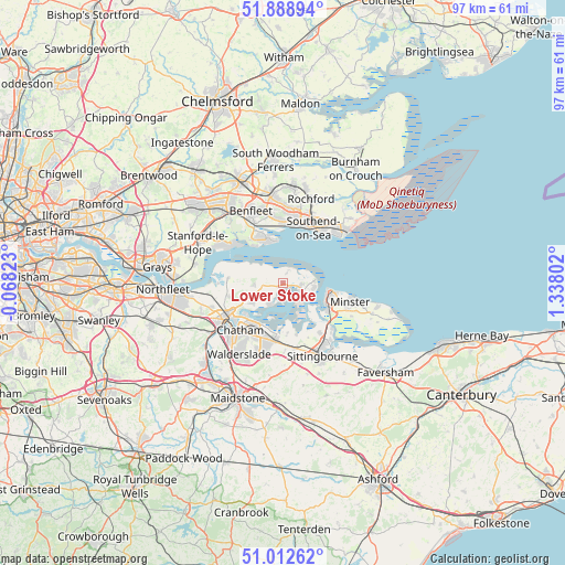Lower Stoke on map