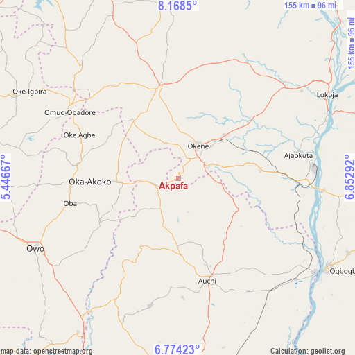 Akpafa on map