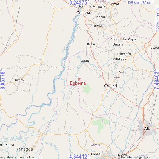 Egbema on map