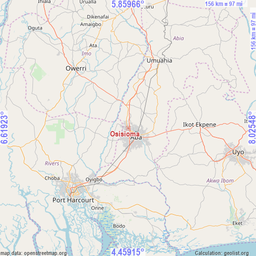 Osisioma on map
