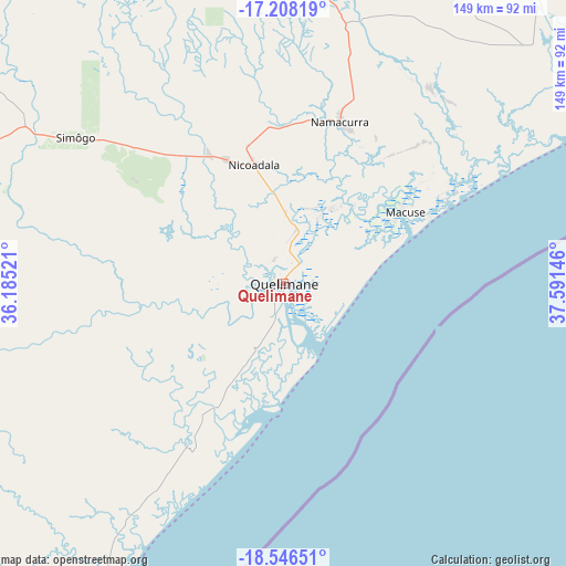 Quelimane on map