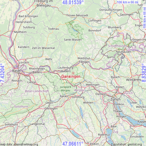 Gansingen on map
