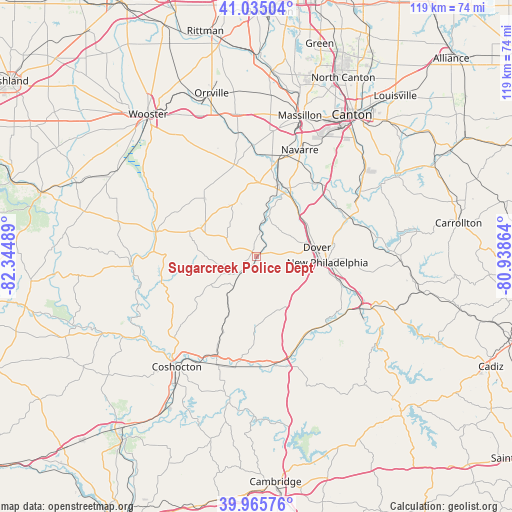 Sugarcreek Police Dept on map