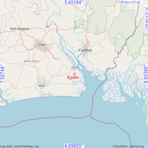 Eyofin on map