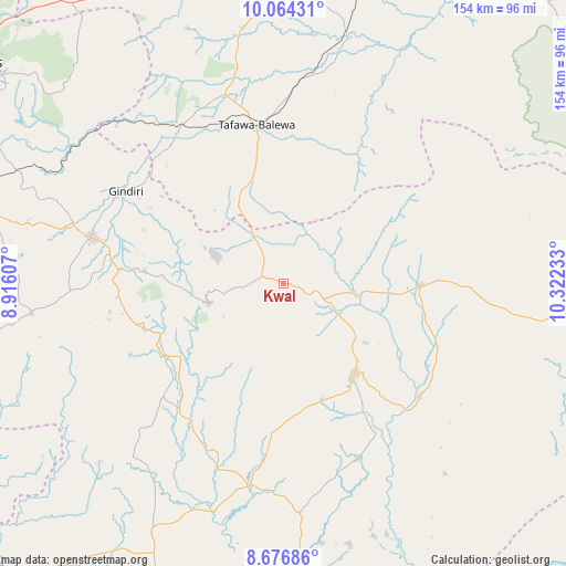 Kwal on map