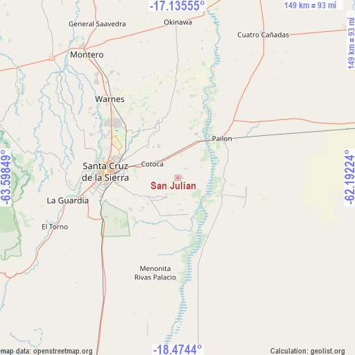 San Julian on map