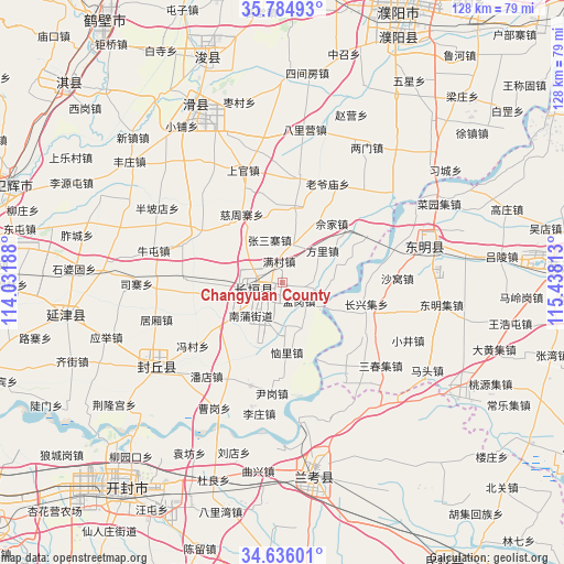 Changyuan County on map