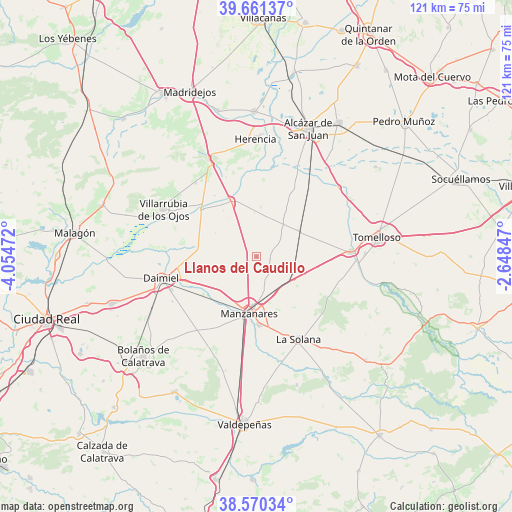 Llanos del Caudillo on map