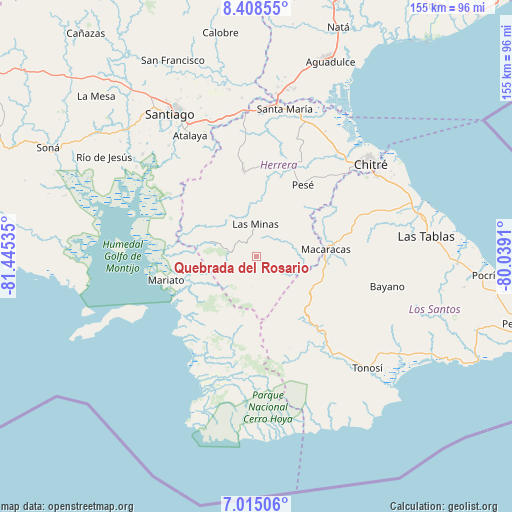 Quebrada del Rosario on map