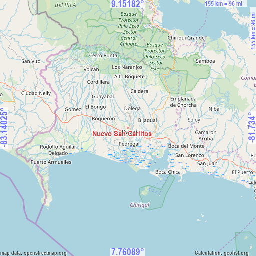 Nuevo San Carlitos on map