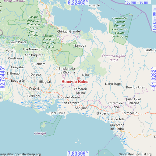 Boca de Balsa on map