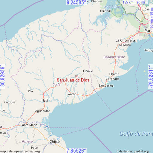 San Juan de Dios on map