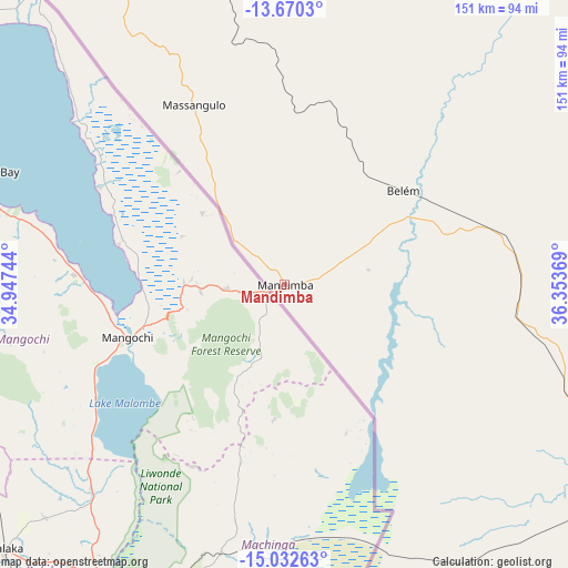 Mandimba on map